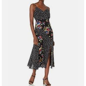 LIKELY Saige floral polka dot bias cut sleeveless midi dress size 4 NWT